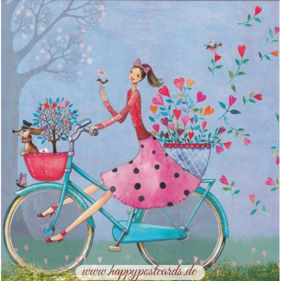 Happy Bicycle Tour - Mila Marquis Postcard