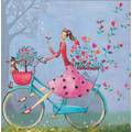 Fröhliche Fahrradtour - Mila Marquis Postkarte