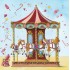 Carousel with horses - Nina Chen Postcard