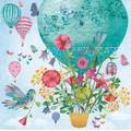 Heißluftballon mit Blumen - Mila Marquis Postkarte