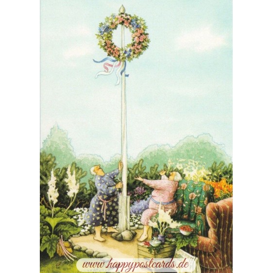 46 - Frauen mit Blumenkranz - Löök Postkarte