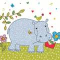 Hippo with a letter - Carola Pabst Postcard