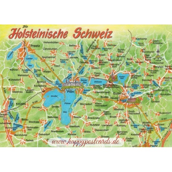 Holsteinische Schweiz - Map - Postcard
