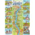 Der Rhein - Map - Postkarte