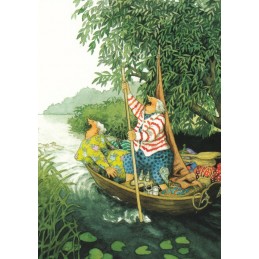 28 - Old Ladies in the Boat - Postcard