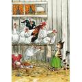 Findus visiting the chicken - Pettersson postcard