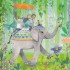 Elefantenritt - Mila Marquis Postkarte