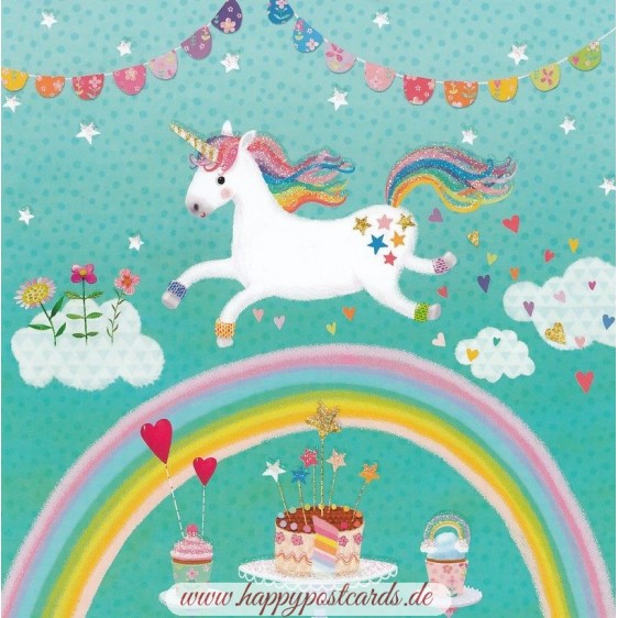 Unicorn over the Rainbow - Mila Marquis Postcard