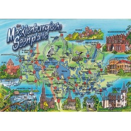Mecklenburgische Seenplatte 2 - Map - Postcard