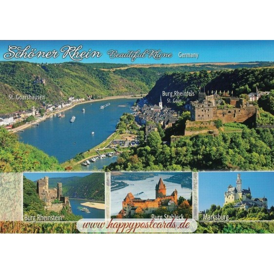 Castles at the Rhine - Map - Viewcard