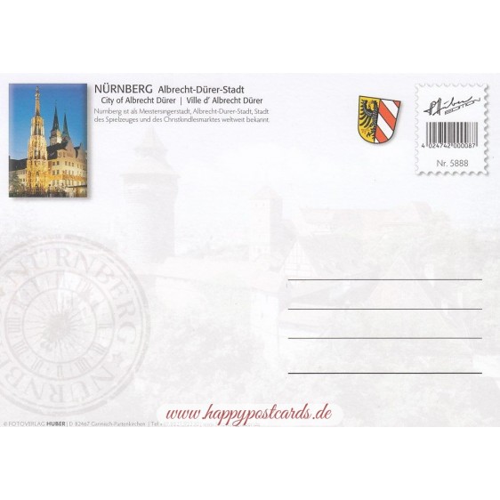 Nürnberg - Briefmarken - Ansichtskarte