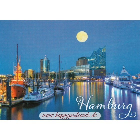 Hamburg Mondschein - Ansichtskarte