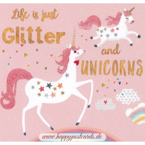 Unicorn: Life is just Glitter - Mila Marquis Postcard
