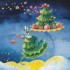 Woman with Christmastree - Nina Chen Postcard