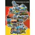 Germany - map and flag - Viewcard