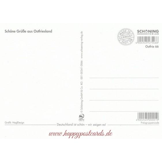 Ostfriesland - Map - Postkarte