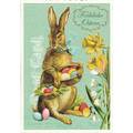 Happy Easter - Bunny with eggs - Tausendschön - Postcard