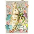 Happy Easter - Bunny with flowers - Tausendschön - Postcard