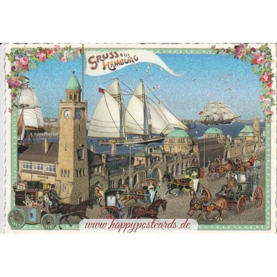 Hamburg - Landungsbrücken - Tausendschön - Postcard