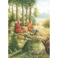 60 - Old Ladies playing cards in the woods - Postcard