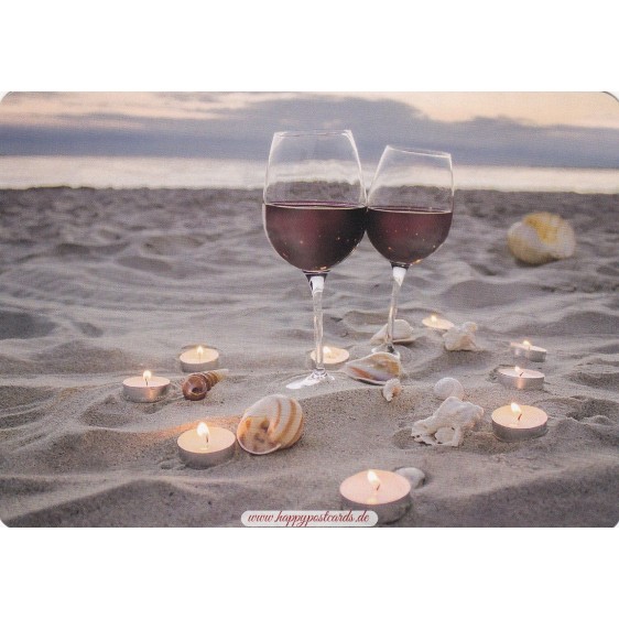 Wine at the beach - Medley postcard