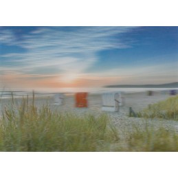 3D Strandkörbe im Sonnenaufgang - 3D Postkarte