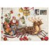 Weihnachtsmann auf dem Schlitten - Tausendschön - Weihnachtskarte