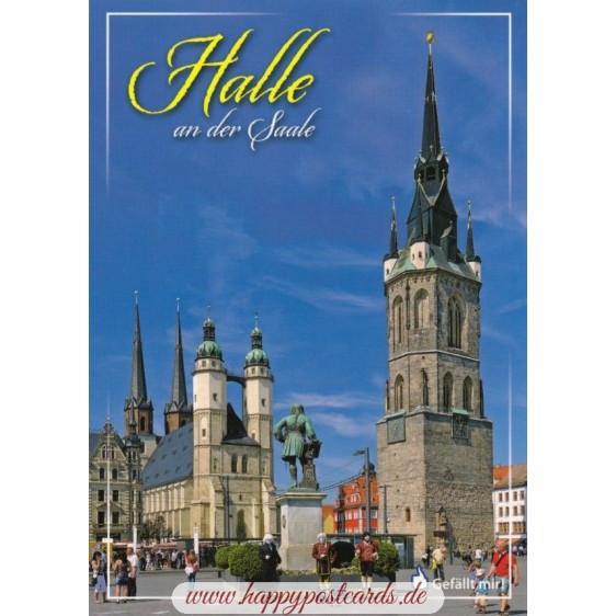 Halle - Marktplatz - Ansichtskarte
