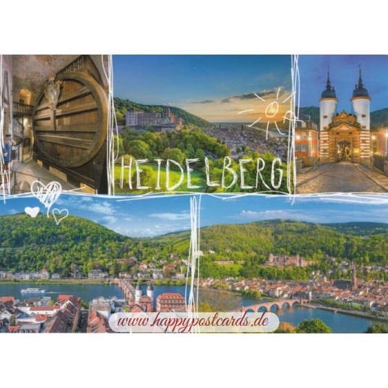 Heidelberg - Heart and Sun - Viewcard