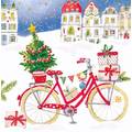 Weihnachtliches Fahrrad - Carola Pabst Postkarte