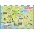 Hamburg - Map - Postkarte