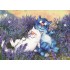 Lavender - Blue Cats - Postcard