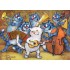 Katzenmusik - Blaue Katzen - Postkarte