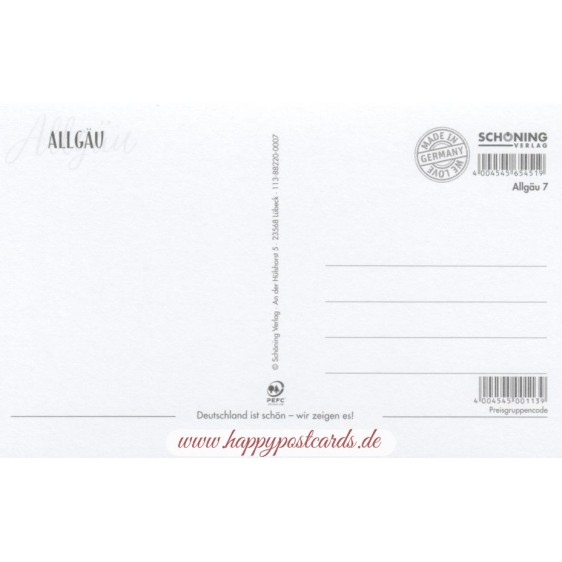 Allgau - cow and edelweis - HotSpot-Card