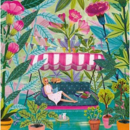 Frau im Garten - Mila Marquis Postkarte