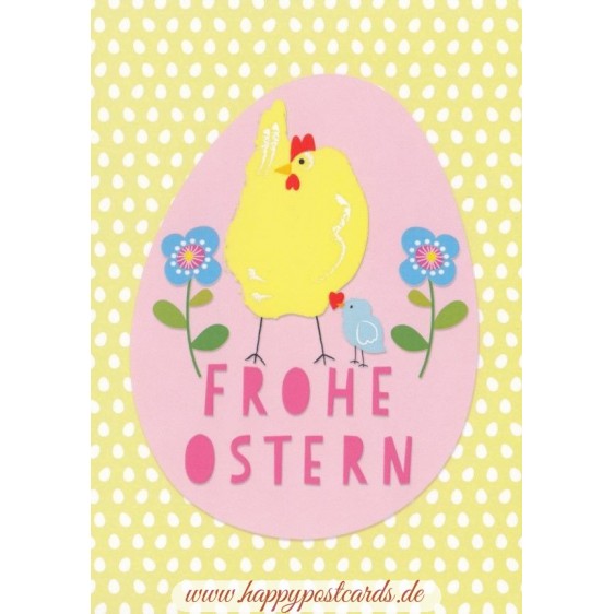 Frohe Ostern - Huhn - Carola Pabst Postkarte