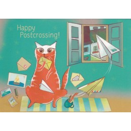 Happy Postcrossing - Airmail - Postcard