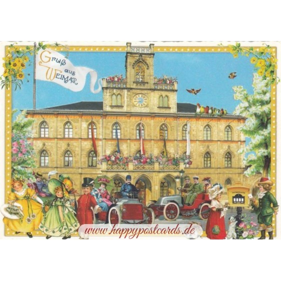 Weimar - Rathaus - Tausendschön - Postkarte