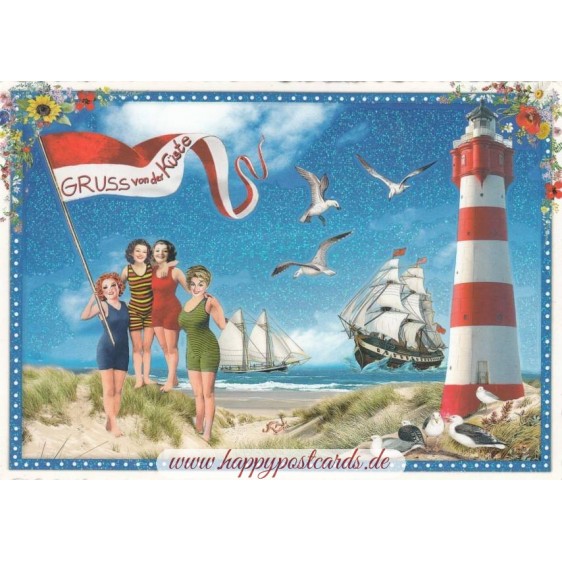 Gruss von der Küste - Tausendschön - Postkarte
