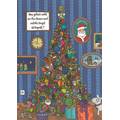 Was gehört nicht an den Baum und welche Kugel ist kaputt? - Christmas Postcard