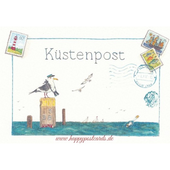 Küstenpost - de Waard Postkarte