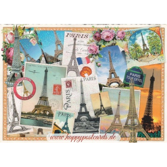 Paris - Many Eiffel Towers - Tausendschön Postcard