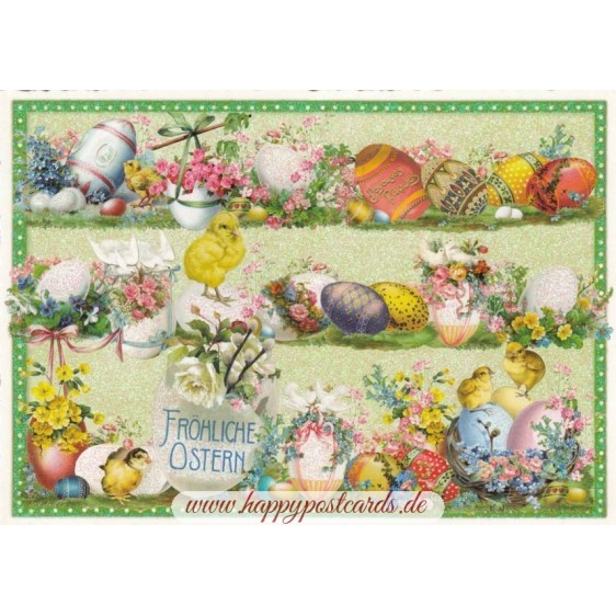 Fröhliche Ostern - Easter Eggs - Tausendschön - Postcard