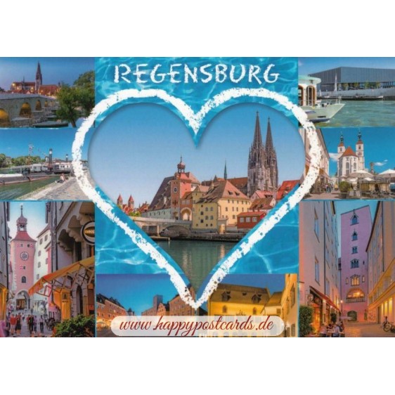 Regensburg - Heart - Viewcard