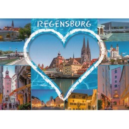 Regensburg - Herz - Ansichtskarte