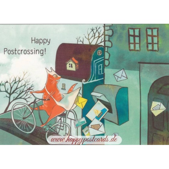 Happy Postcrossing - Mailman - Postcard