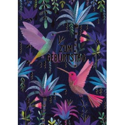 Zum Geburtstag - Hummingbirds - Mila Marquis Postcard