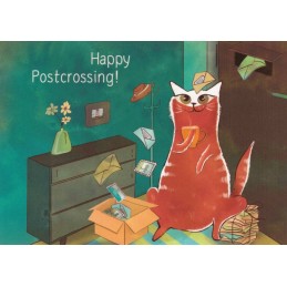 Happy Postcrossing - Warten auf Postkarten - Postkarte