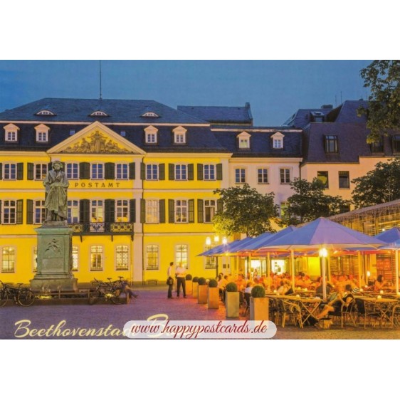 Bonn - Abendlicher Beethovenplatz - Ansichtskarte
