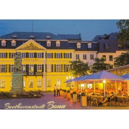 Bonn - Beethovenplatz at night - Viewcard
